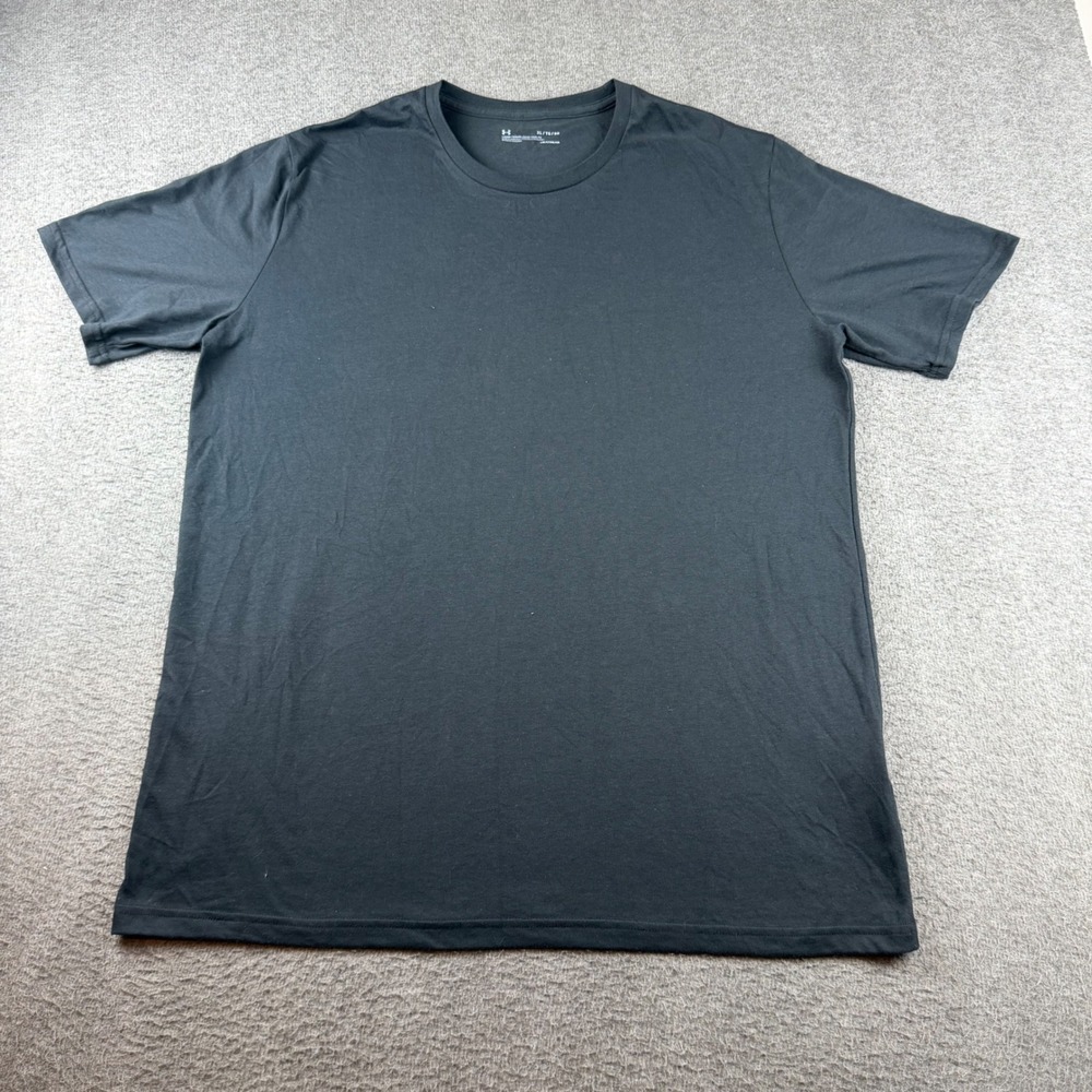 Under Armour T-Shirt Men's XL Black HeatGear Loose Fit Short Sleeve Athletic Tee